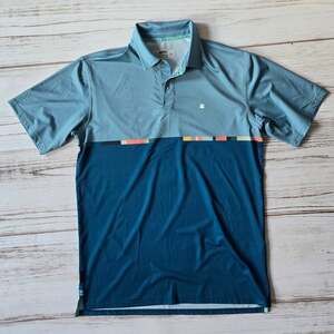 Jetty Teal Blue Bunker Polo UPF50 Sz M